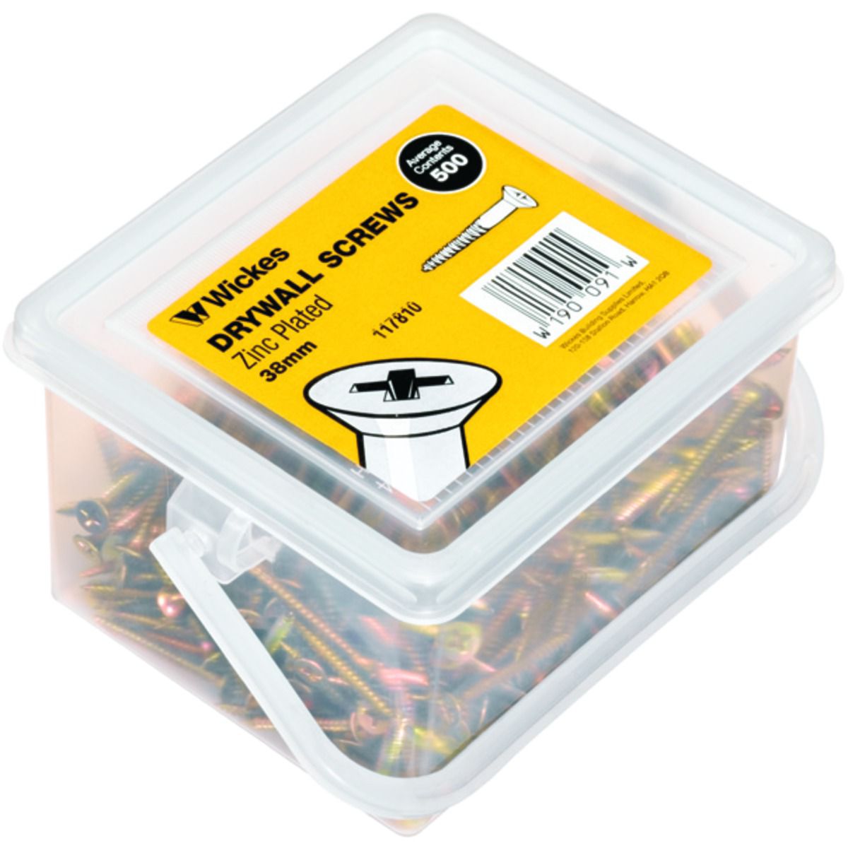 Wickes Drywall Zinc Plated Screws - 38mm - Pack of 500