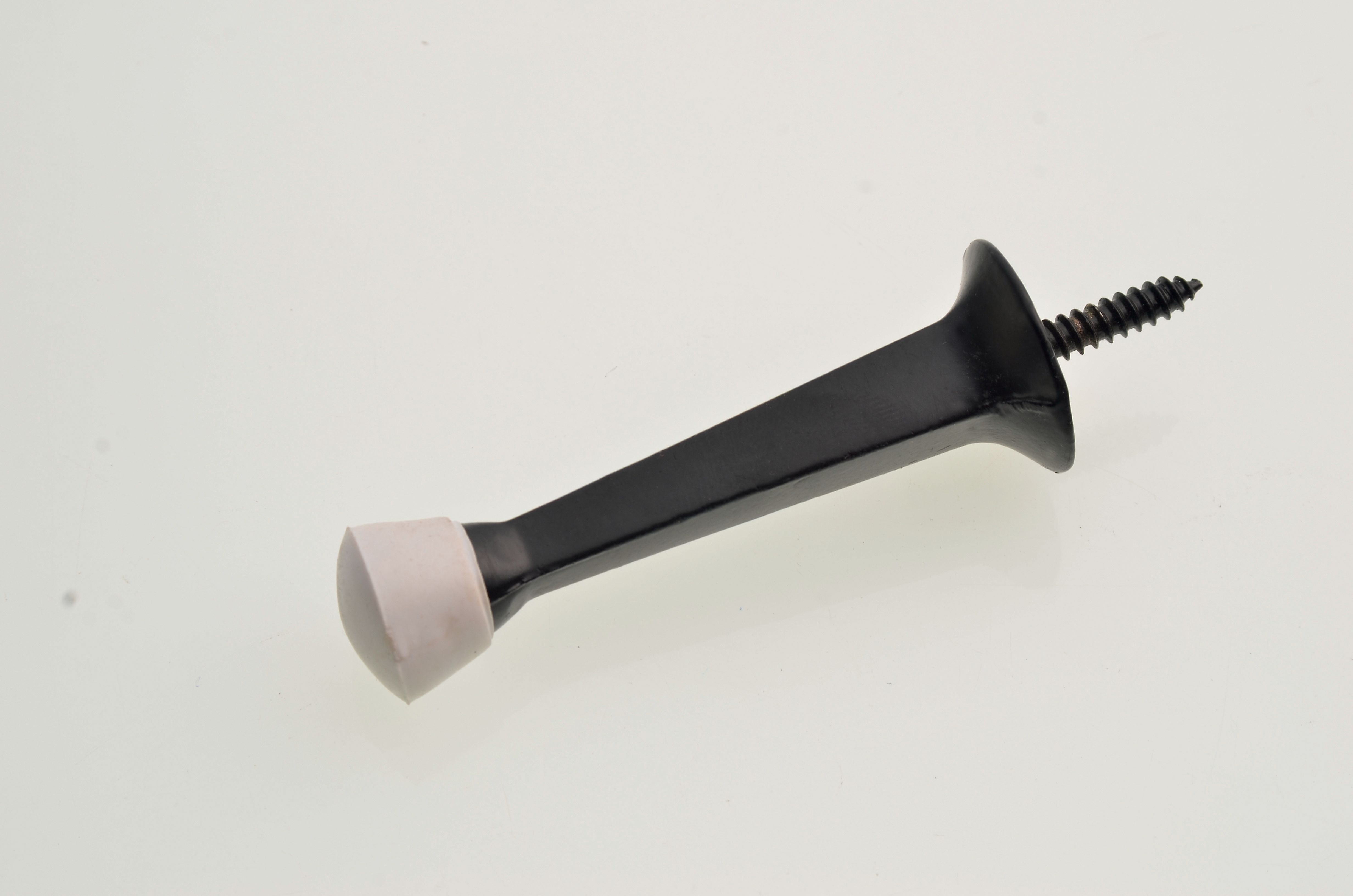 Image of Wickes Solid Door Stop - Black 75mm pack of 2