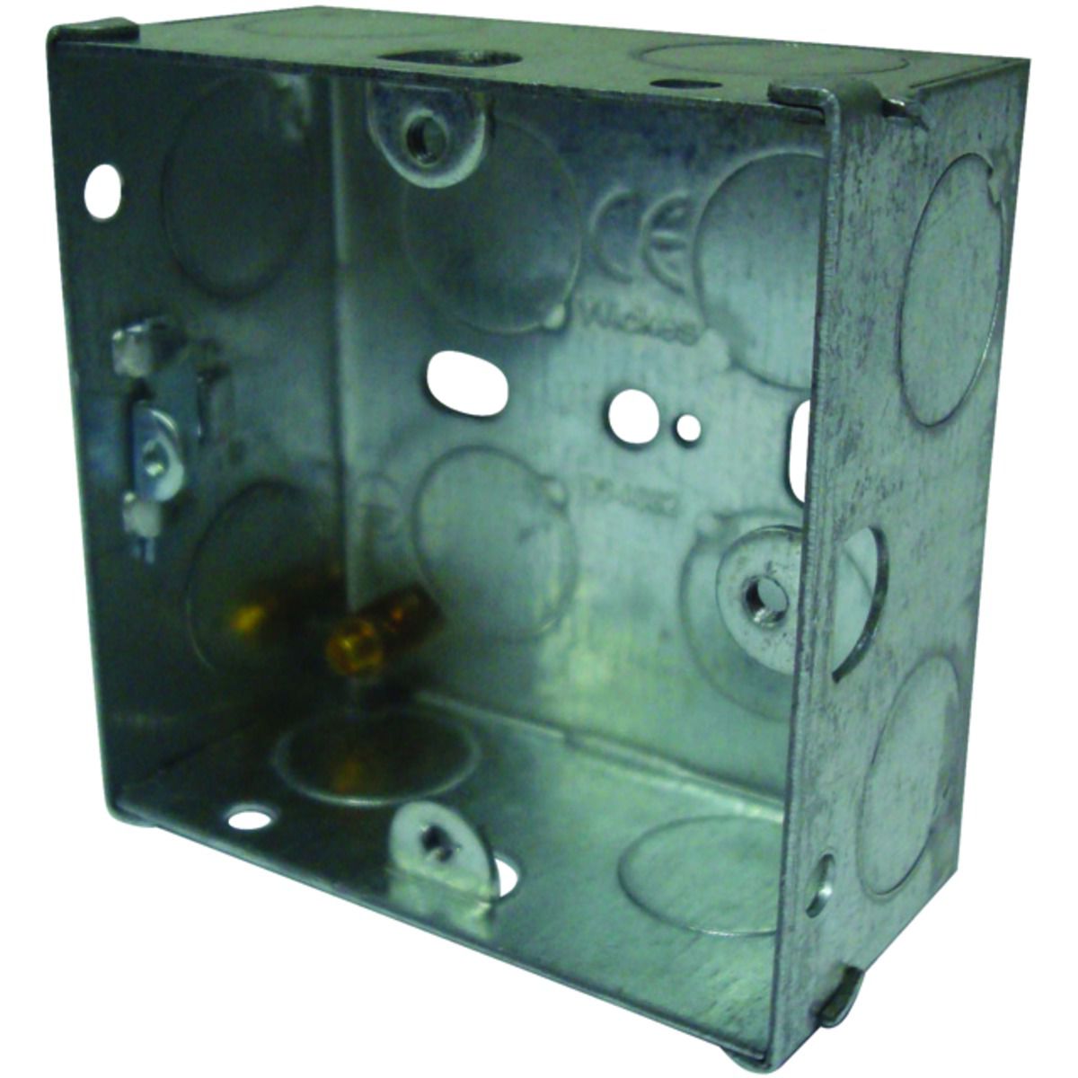 Wickes 1 Gang Flush Steel Knockout Box - 35mm Pack of 6