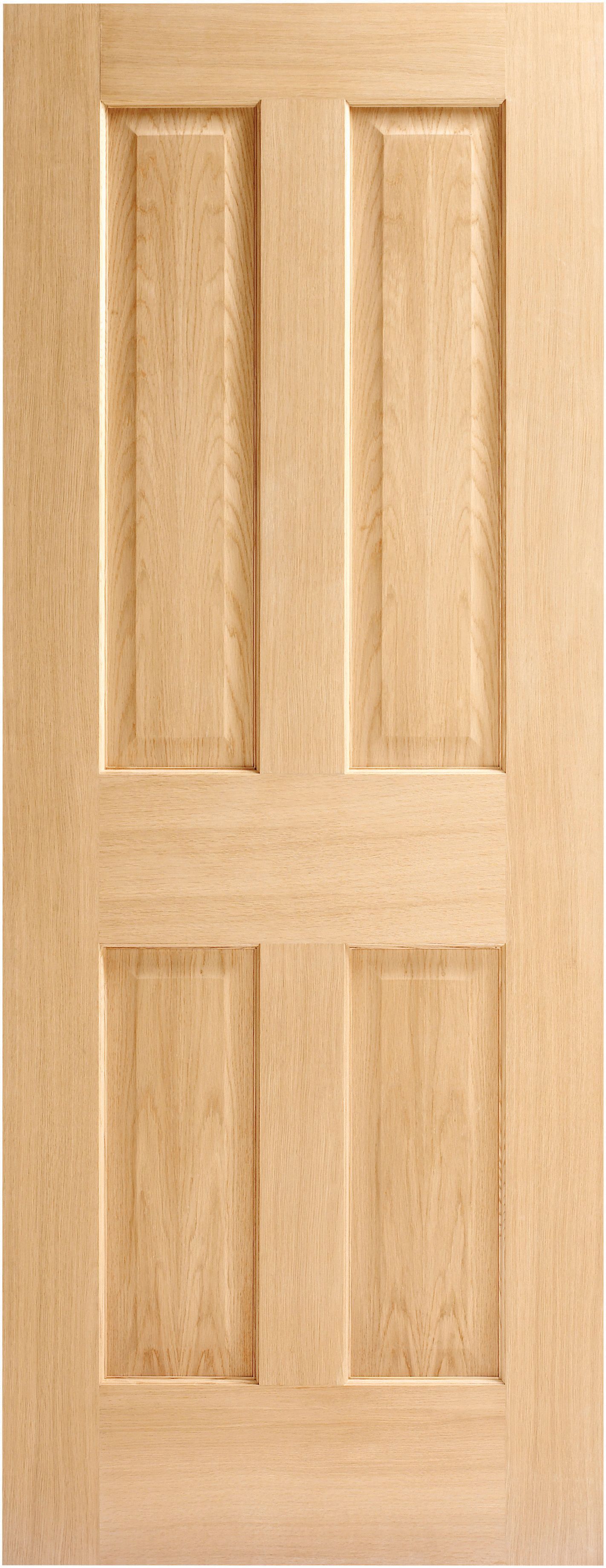 Image of Wickes Cobham Oak Veneer 4 Panel Internal Door - 1981 x 610mm