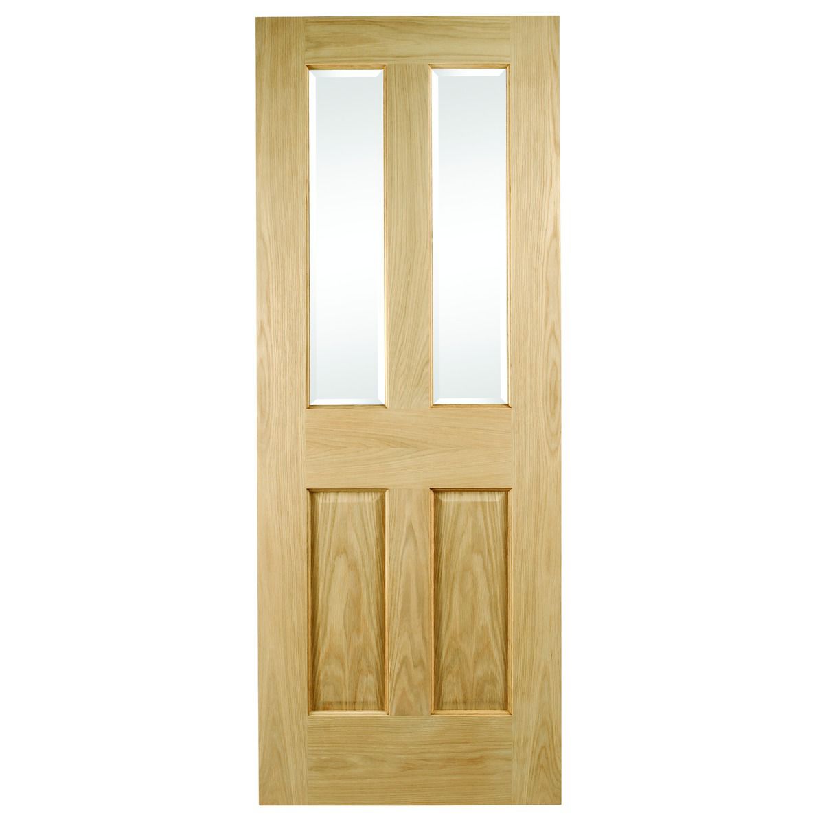 Wickes Cobham Glazed Oak Veneer 4 Panel Internal Door - 1981 x 838mm