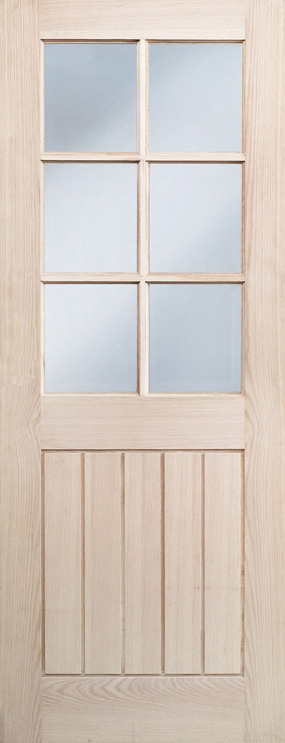 Image of Wickes Geneva Glazed Oak Cottage Internal Door - 1981 x 686mm