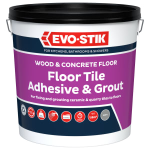 EVO-STIK 5L Wood & Concrete Floor Tile Adhesive & Grout - Grey
