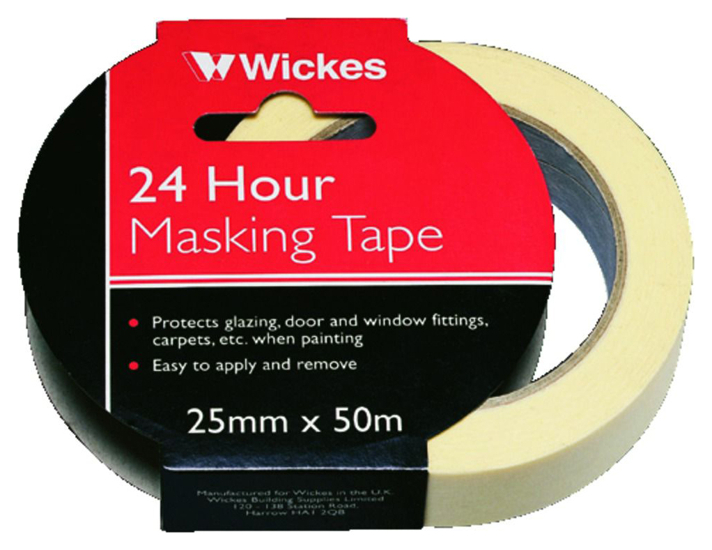 Wickes Multi-Surface Cream Masking Tape - 24mm x 50m