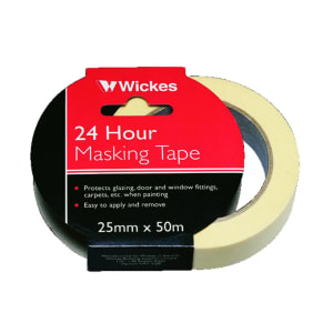 Wickes Multi-Surface Cream Masking Tape - 24mm x 50m