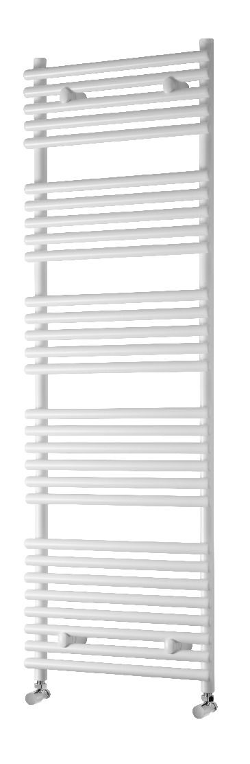 Image of Wickes Liquid Round Tube White Heated Towel Rail Radiator - 800 x 500mm