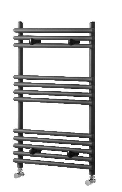 Image of Wickes Liquid Round Tube Anthracite Heated Towel Rail Radiator - 1500 x 500mm