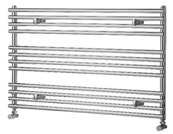 Towelrads Liquid Round Horizontal Designer Chrome Towel Radiator - 600 x 1000mm