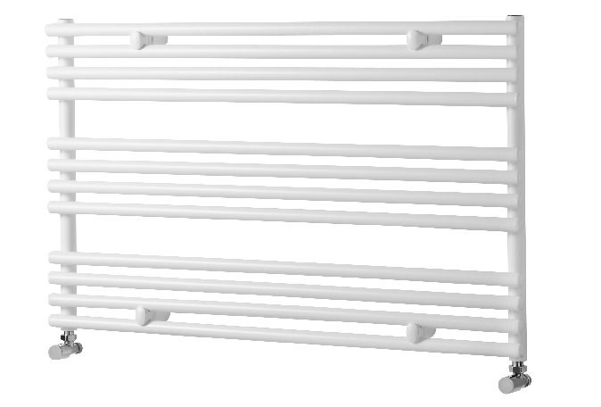 Towelrads Liquid Round Horizontal Designer White Towel Radiator - 600 x 1000 mm