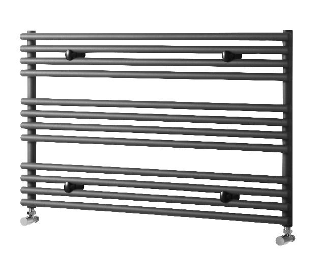 Image of Wickes Liquid Round Horizontal Designer Anthracite Towel Radiator - 600 x 1000mm