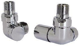 Towelrads Contemporary 15mm Round Corner Radiator Valves - Chrome