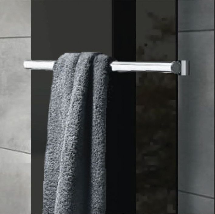 Image of Wickes Glass Radiator Towel Bar - Brushed Stainless Steel - 50 x 540mm