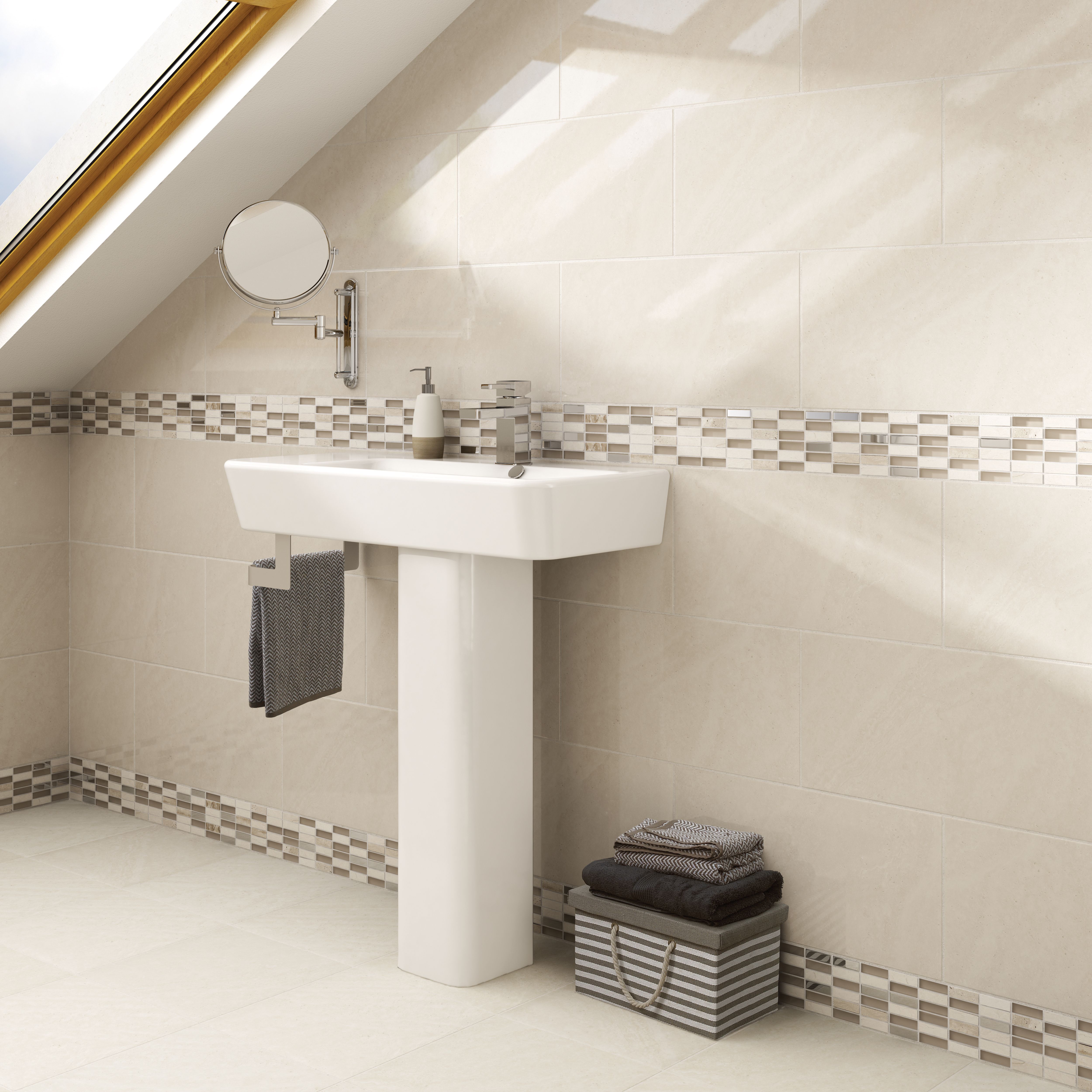 Image of Wickes Delaware Brick Mosaic Tile - 305 x 305mm