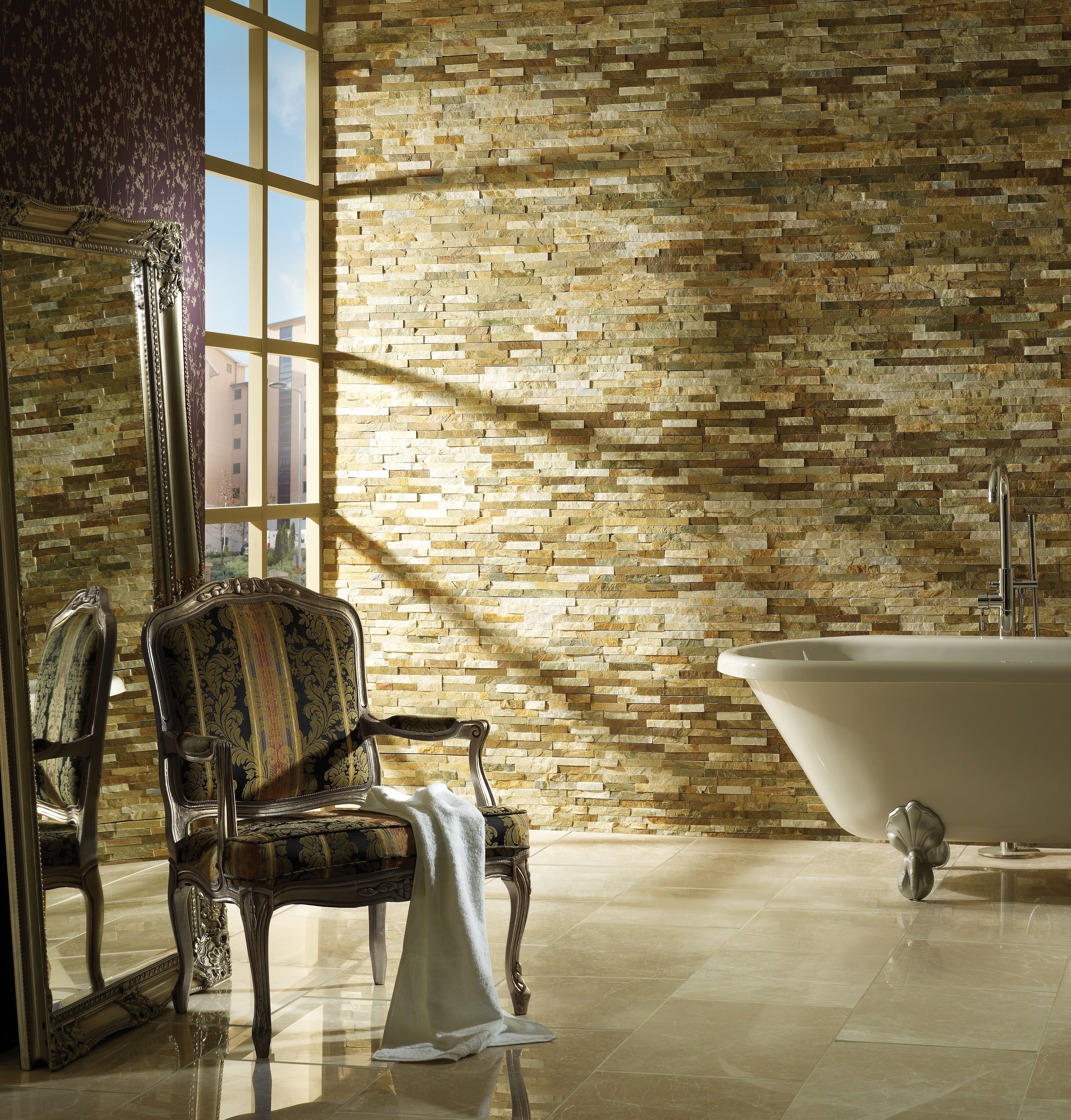 Wickes Oyster Split Face Mosaic Tile - 360 x 100mm - Pack of 2