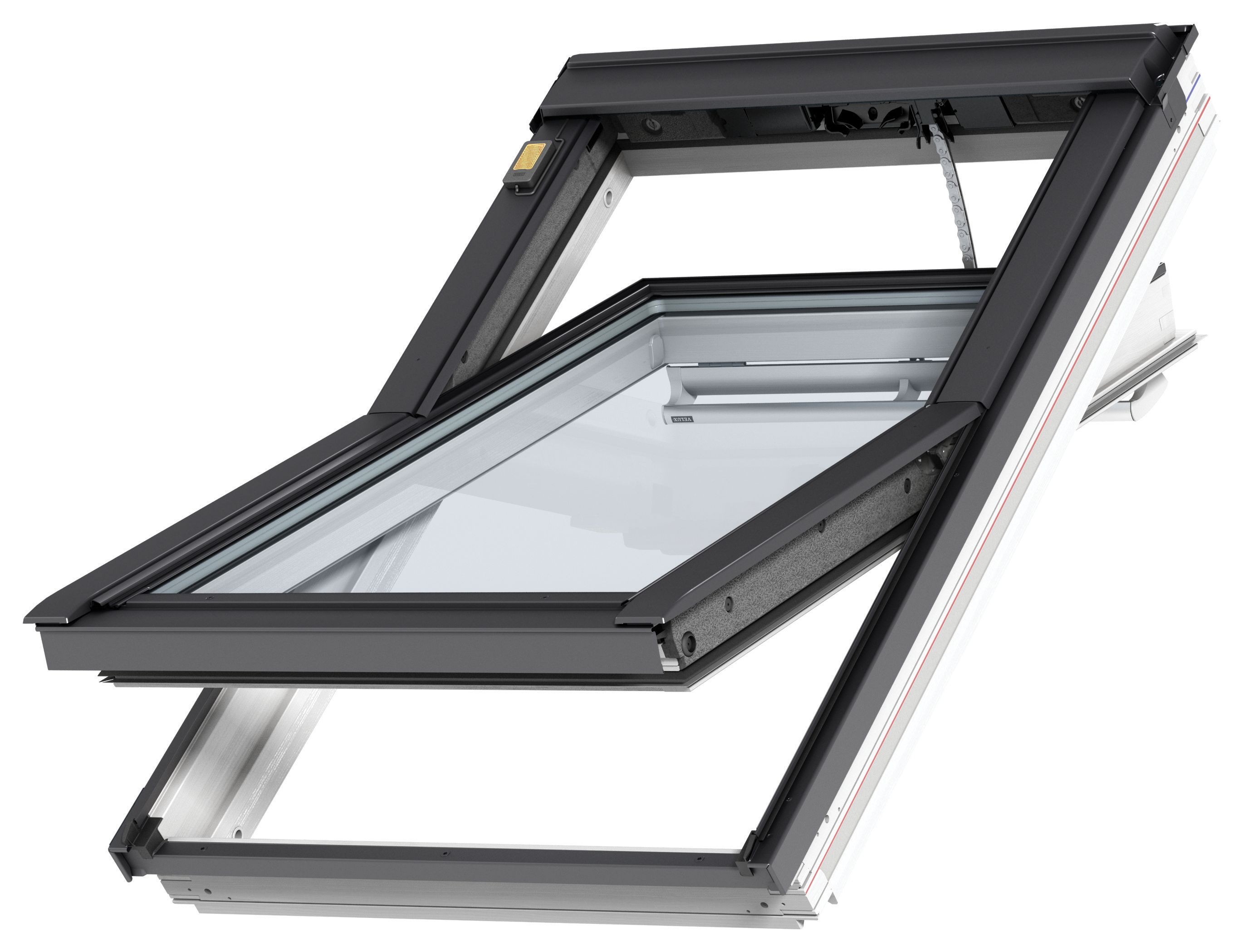 Image of VELUX INTEGRA GGL CK06 207021U White Painted Electric Centre Pivot Roof Window - 550 x 1180mm