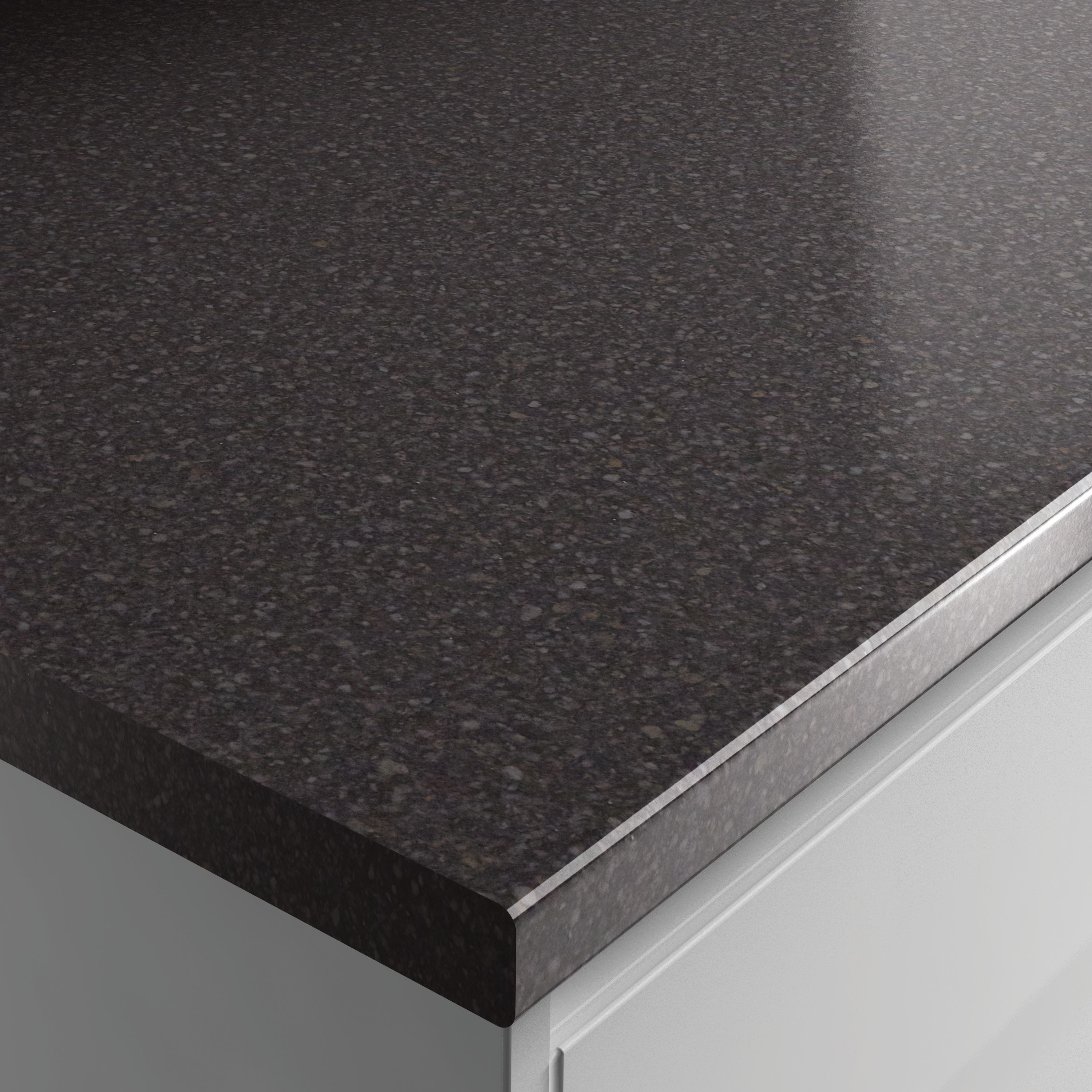 Wickes Laminate Worktop - Taurus Black Gloss 600mm x 38 mm x 3m