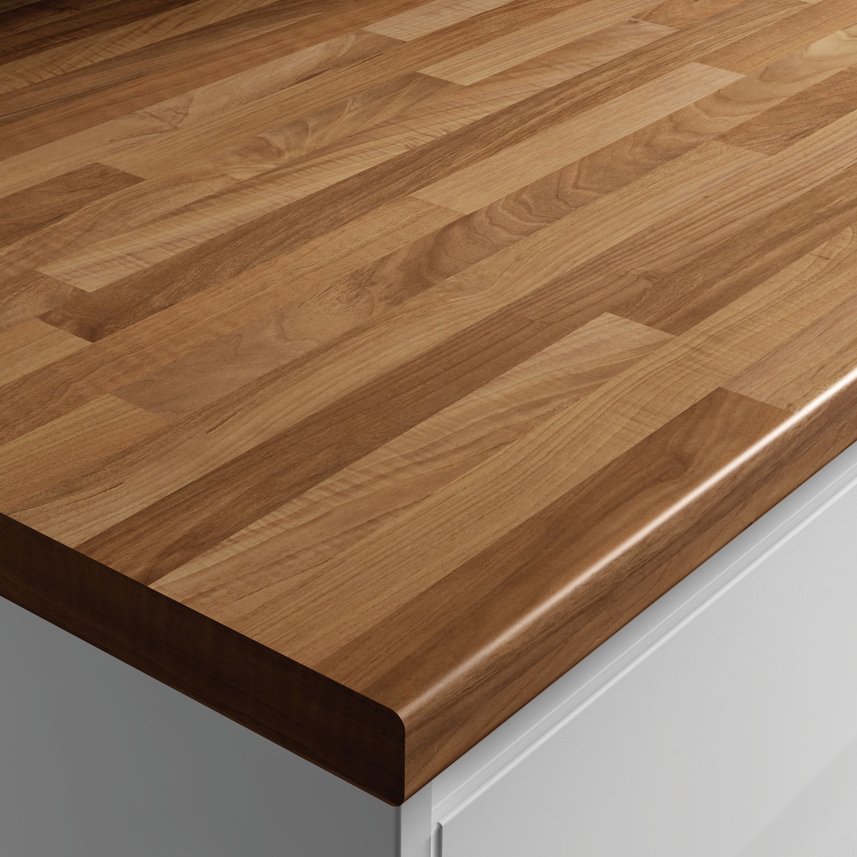 Wickes Traditional Brown Blocked Oak Effect Laminate Worktop - 600x38mmx3m