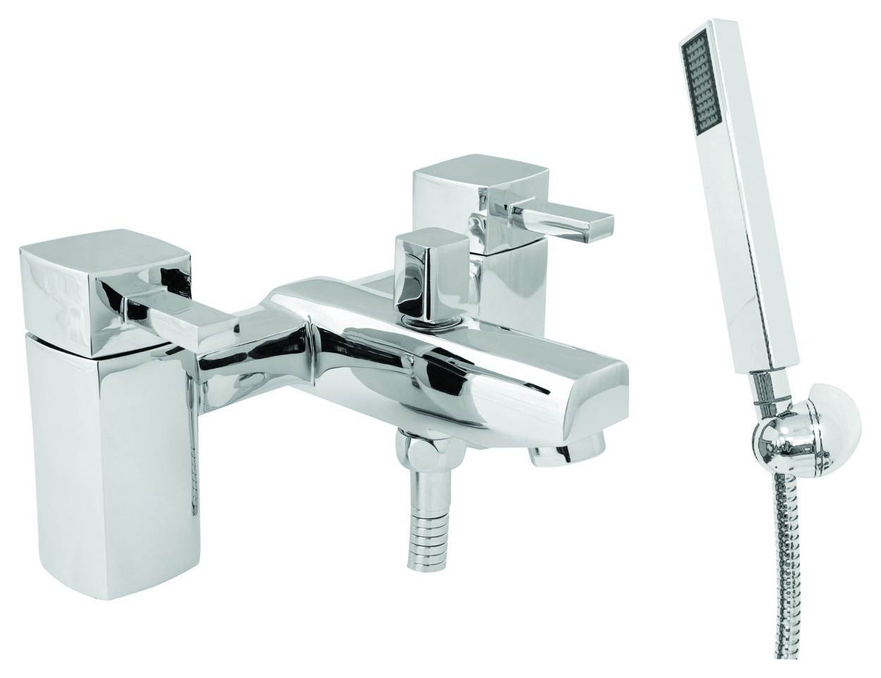 Wickes Cube Bath Shower Mixer Tap - Chrome