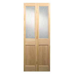 Image of Wickes Skipton Glazed Clear Pine 4 Panel Internal Bi-Fold Door - 1981 x 686mm
