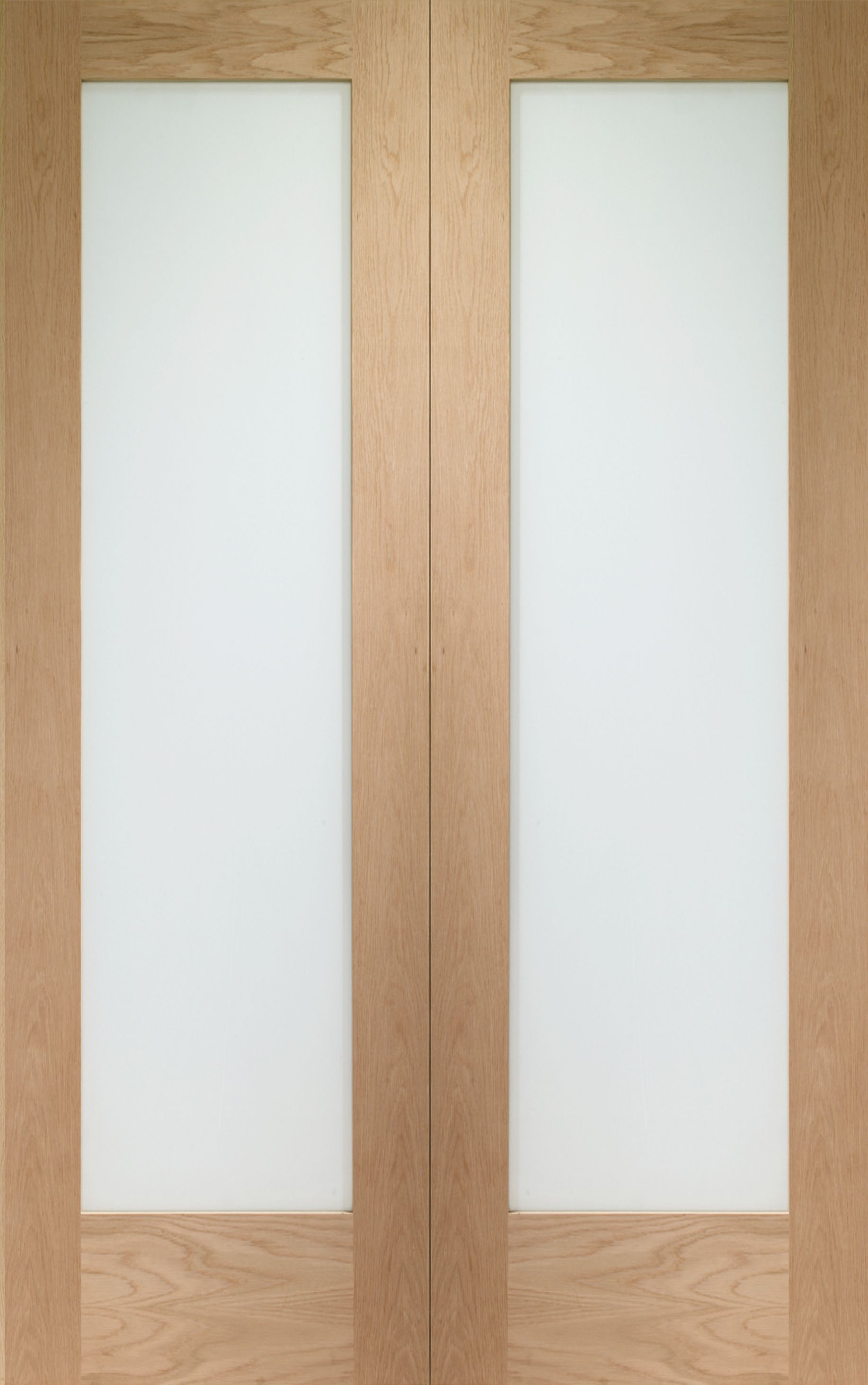 Image of Wickes Oxford Fully Glazed Rebated Internal Oak French Doors - 1981 x 1220mm