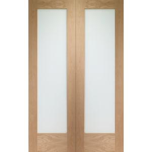 Wickes Oxford 1981mm X 1220mm Fully Glazed Rebated Internal French Doors Oak