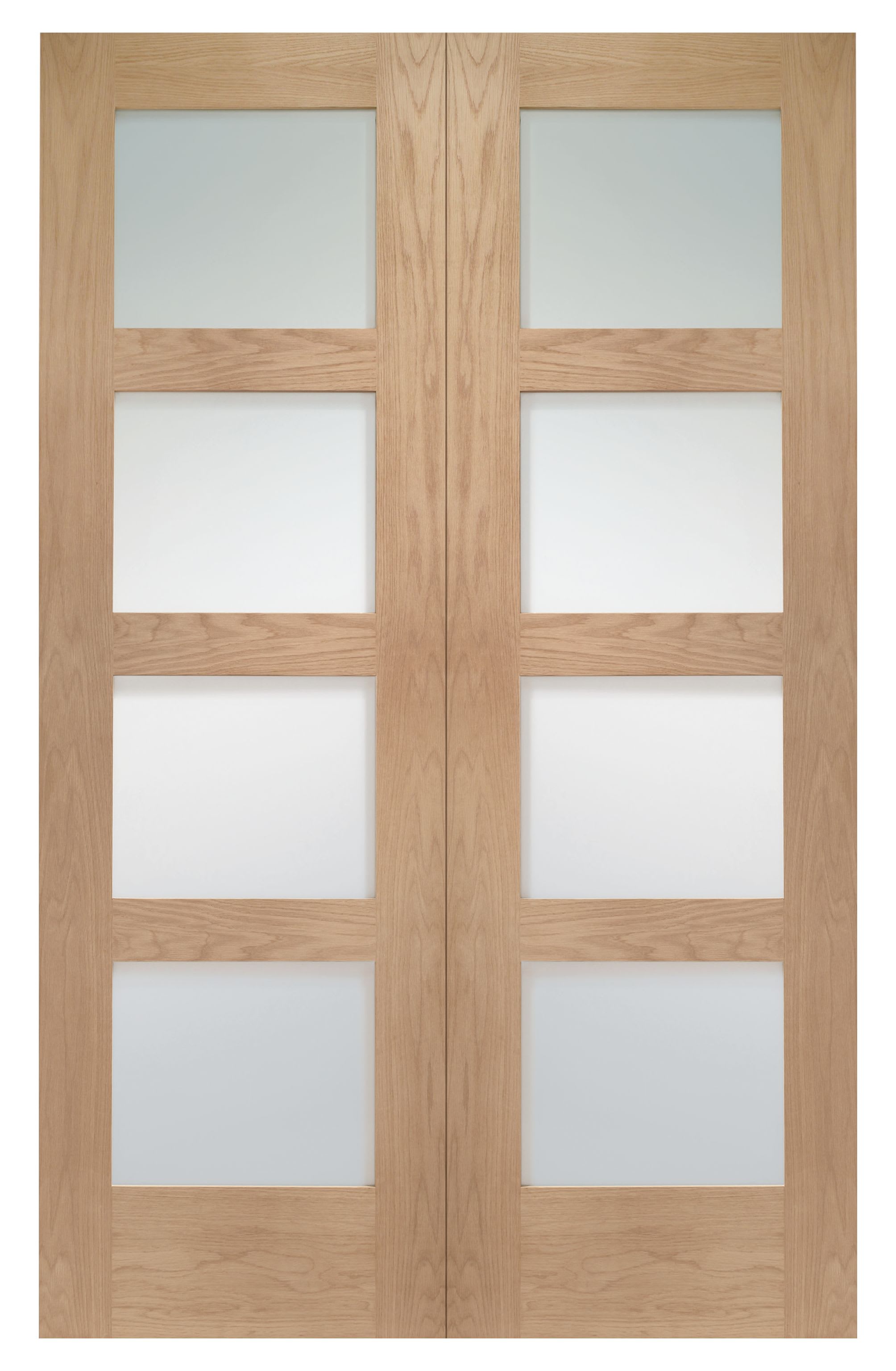 Wickes Marlow Fully Glazed Oak 4 Panel Rebated