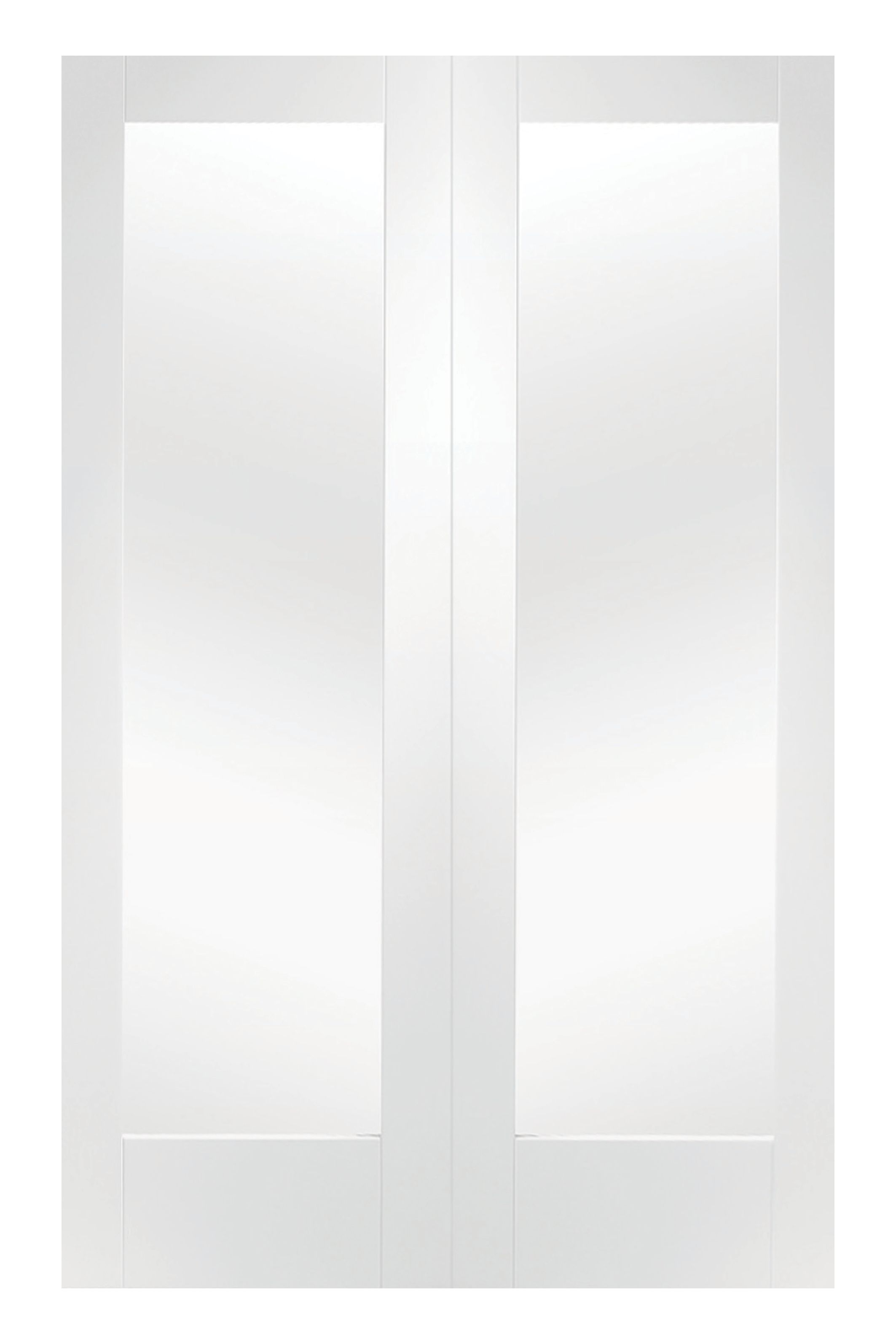 Image of Wickes Fully Glazed MDF Winrow White Rebated Internal French Doors - 1981 x 1168mm