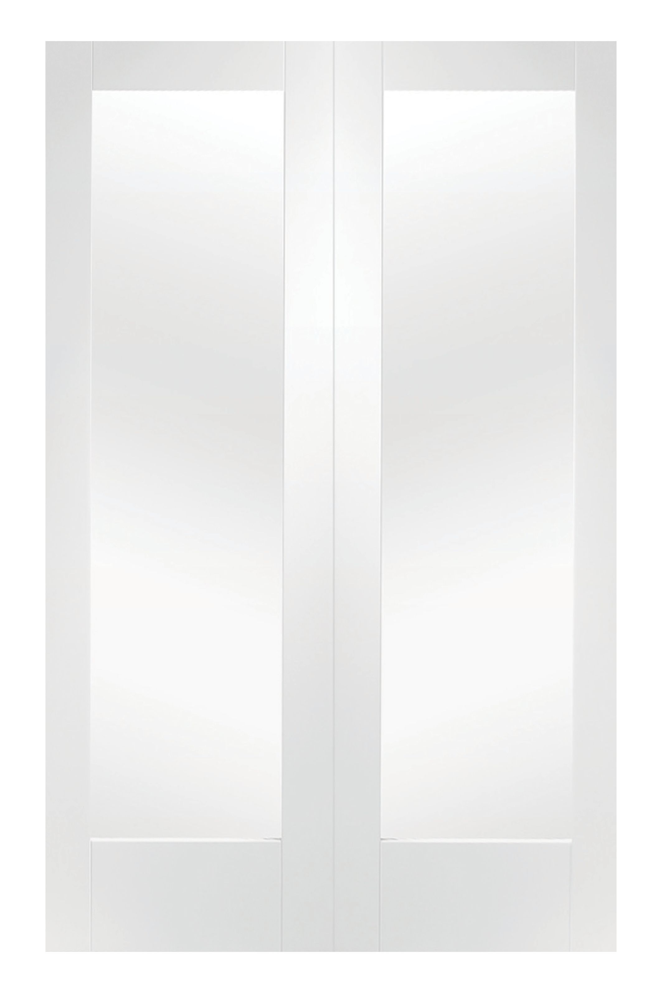 Wickes Fully Glazed MDF Winrow White Rebated Internal Door Pair - 1981 x 1372mm