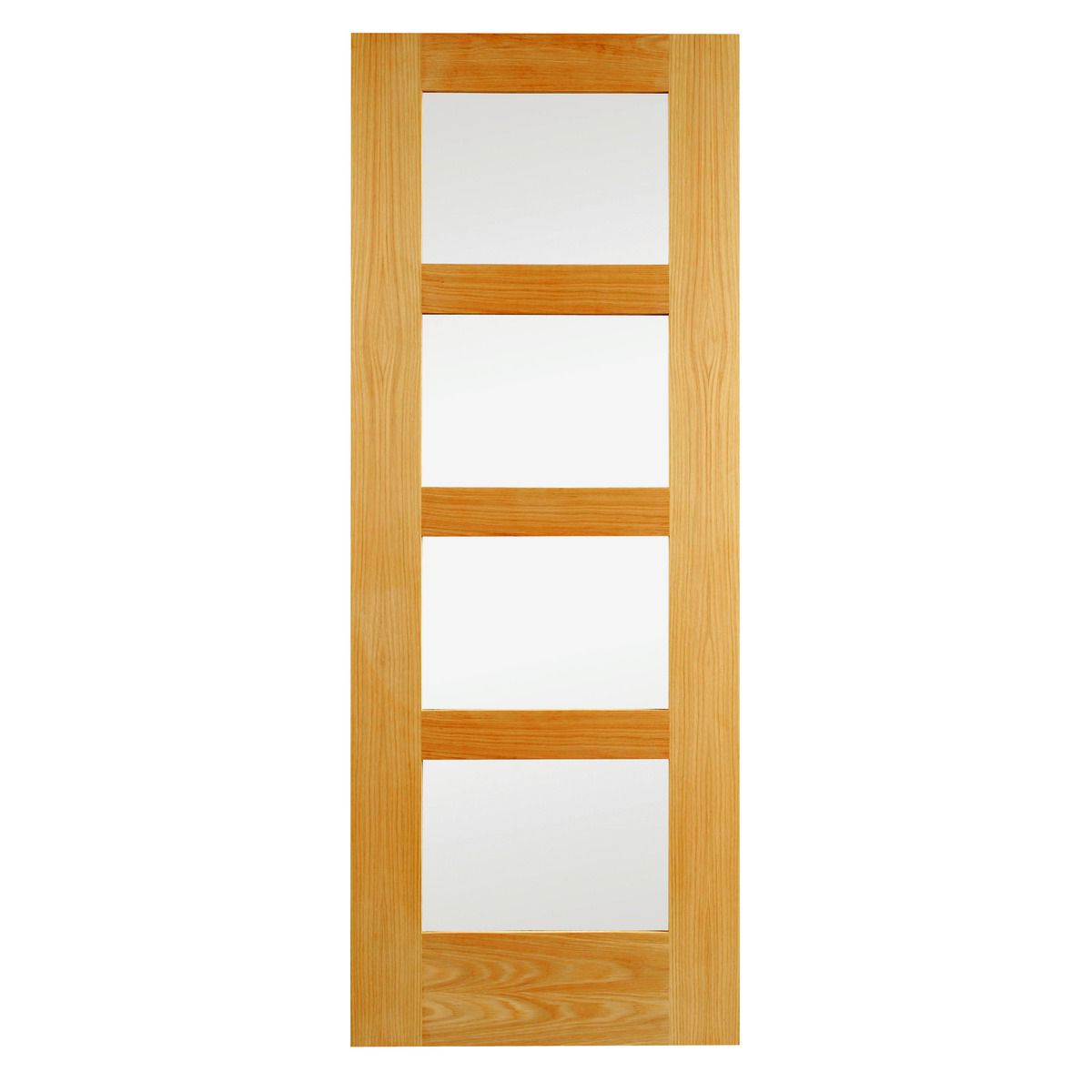 Wickes Marlow Glazed Oak Veneer 4 Panel Shaker Internal Door - 1981 x 762mm
