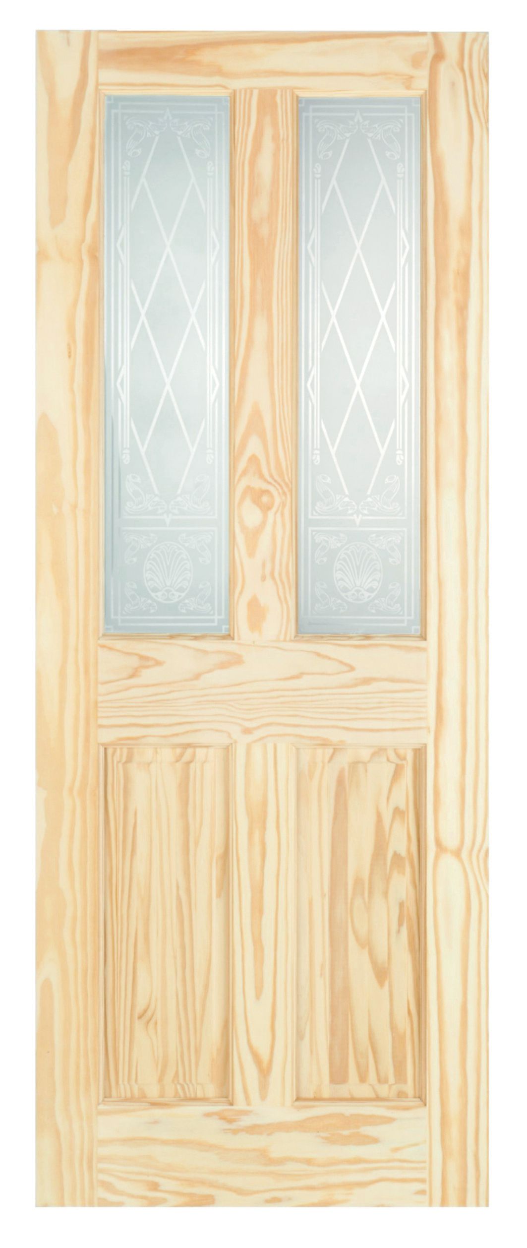 Wickes Skipton Glazed Clear Pine 4 Panel Internal Door - 1981 x 686mm