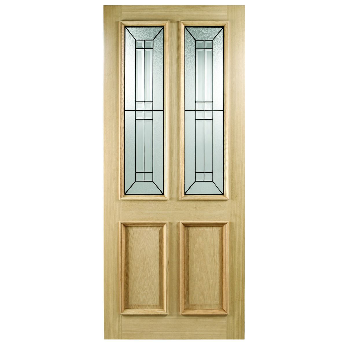 Image of Wickes Malton Glazed 2 Panel External Oak Door - 1981 x 838mm