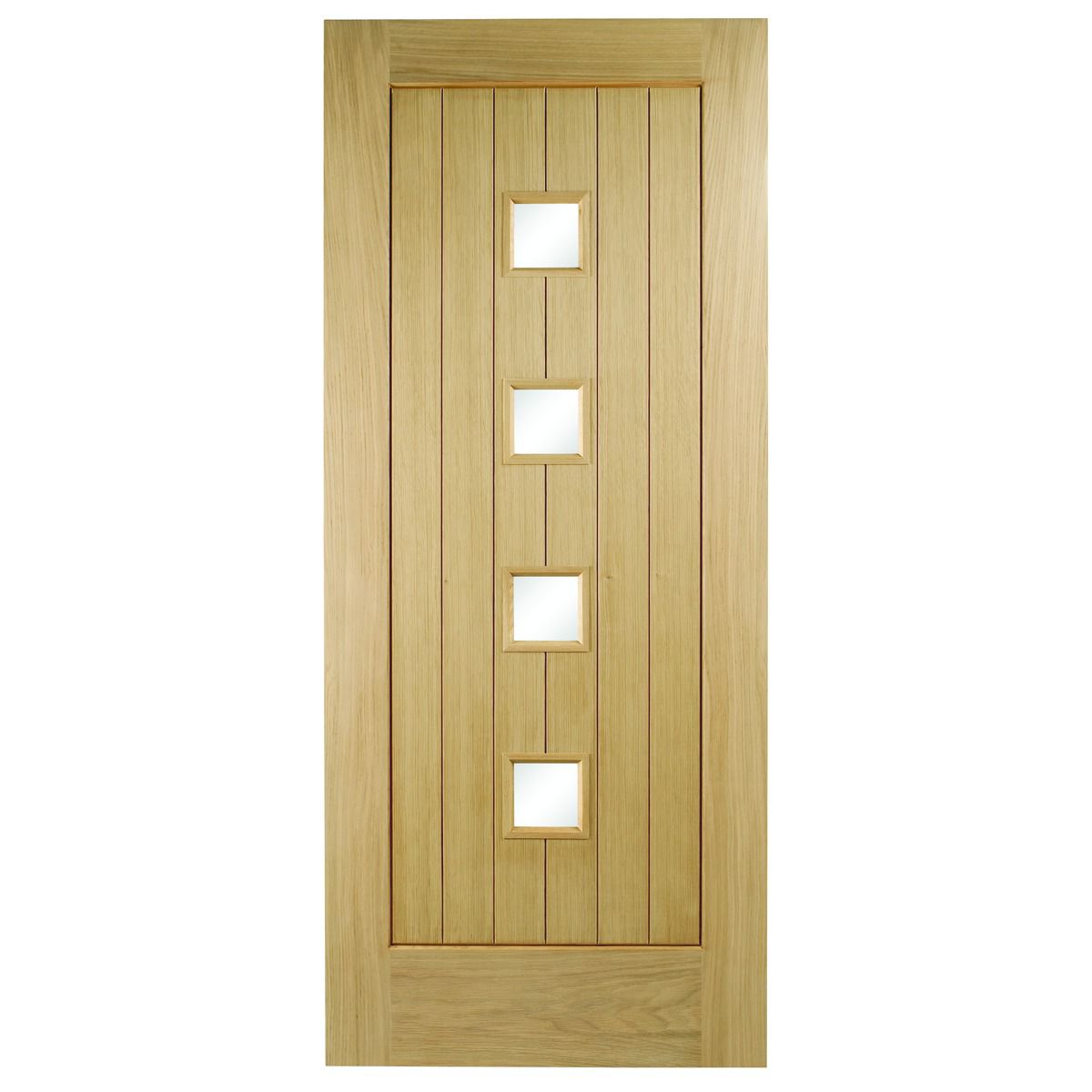 Image of Wickes Sienna Glazed External Cottage Oak Door - 2032 x 813mm