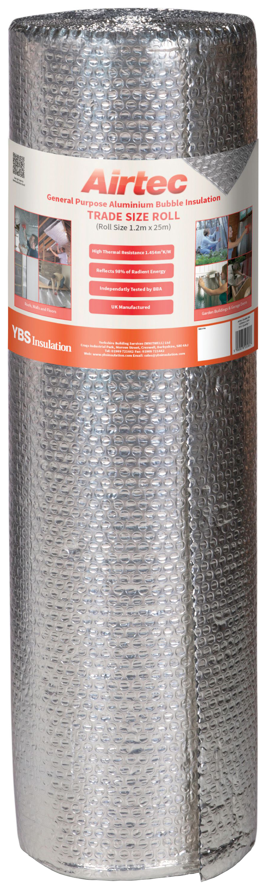 Image of Airtec Multi-Purpose Foil & Polyethylene Insulation Roll - 1200mm x 25m