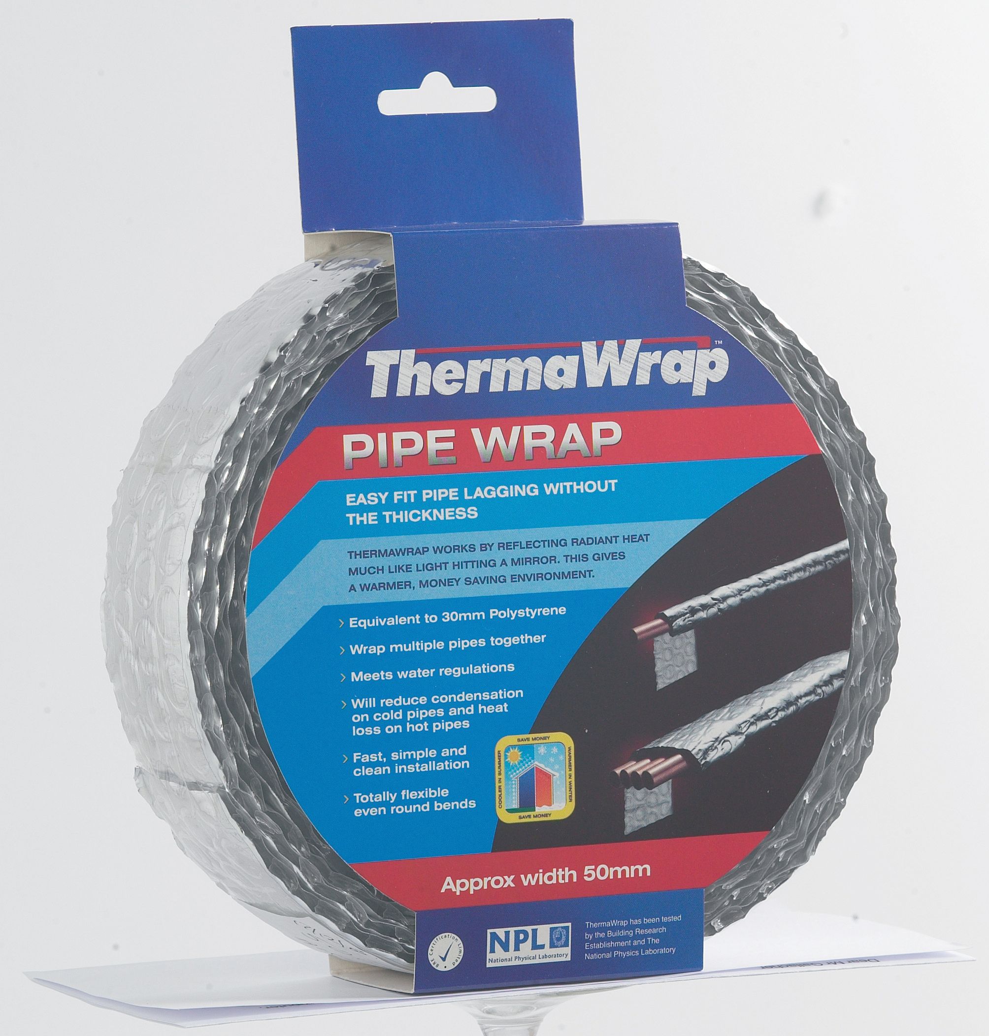 Image of ThermaWrap Spiral Foil Wrap Insulation - 50mm x 7.5m