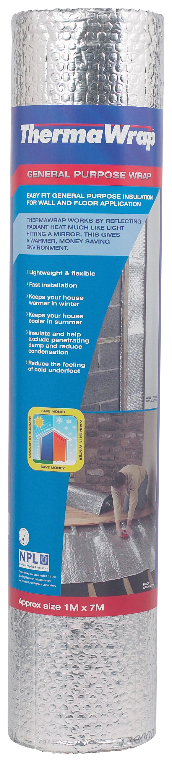 ThermaWrap General Purpose Foil Wrap Insulation - 1 x 7m