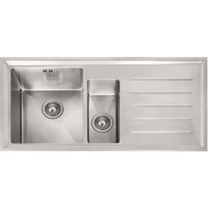 1.5 Bowl Plastic & Resin Kitchen Sink & Drainer White Reversible 1000mm x  500mm - Screwfix